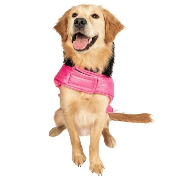 🎉🥳🎊Host Pick! 🐶 New Justice Pet Dog Reversible Puffer Jacket, Hot Pink - Picture 8 of 11
